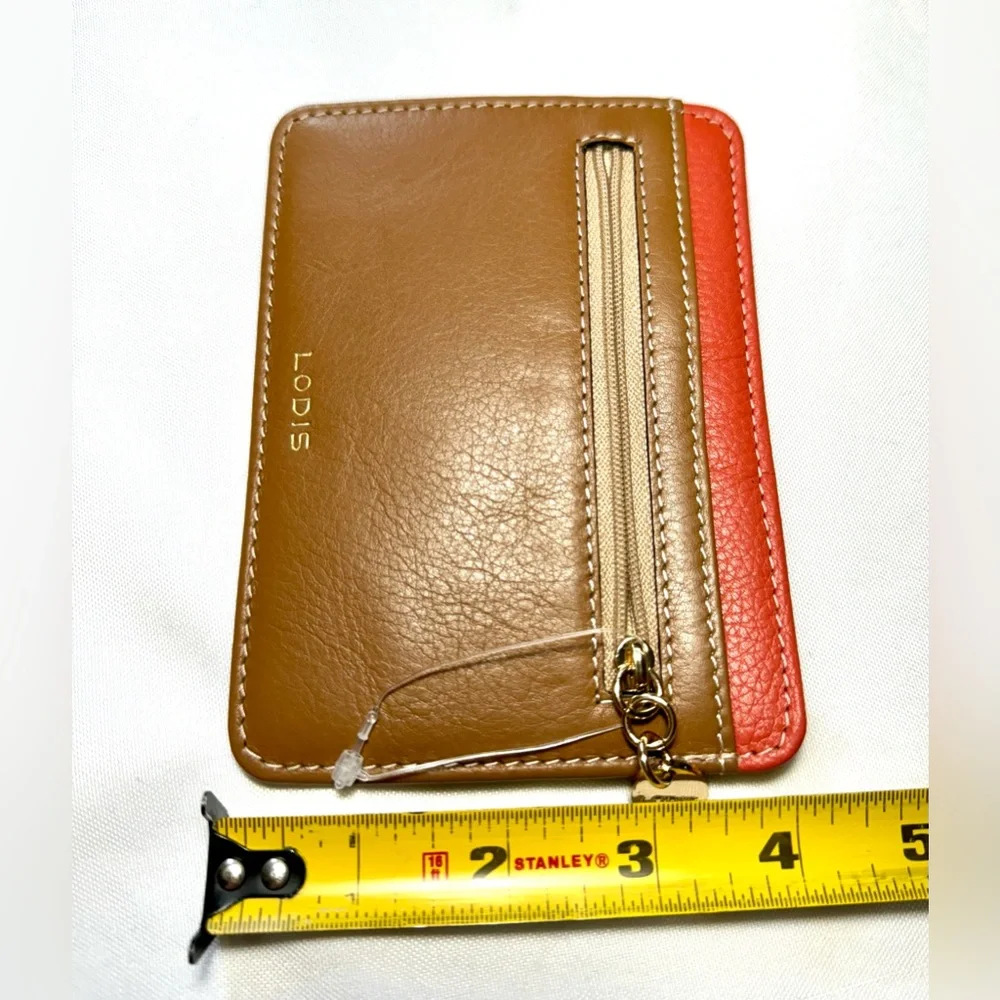 Leather genuine Wallet Card holder multicolor